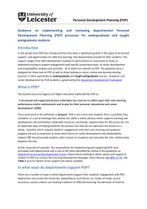 Guidance on implementing and reviewing departmental PDP practice