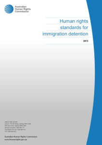 of "Human Rights standards for immigration detention "