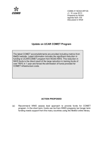A status update is provided of the UCAR Cooperative