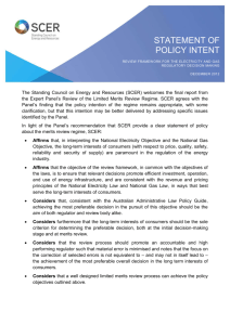 LMR Statement of Policy Intent - Standing Council on Energy and