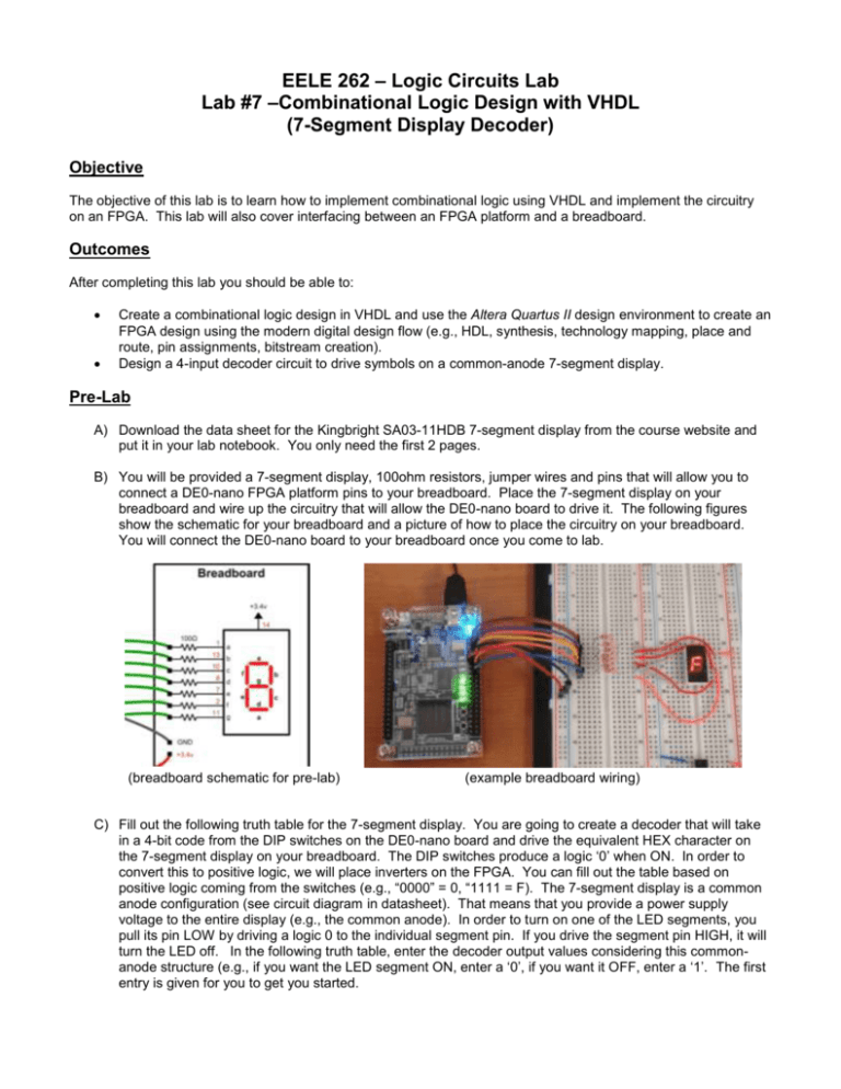 EELE 262 Logic Circuits Lab
