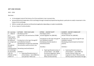 ART AND DESIGN 2015 – 2016 Overview – A chronological study of