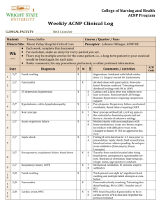 Patient Sample Spring Critical Care Log 2015