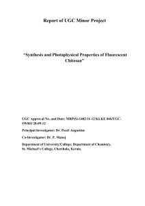 Synthesis and Photophysical properties of Fluorescent Chitosan by
