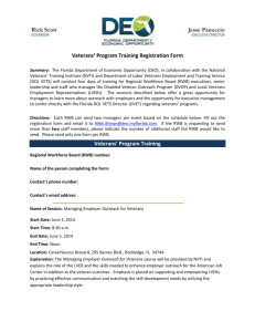 Veterans` Program Training Registration Form