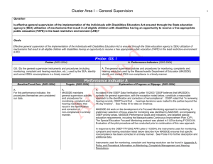 Cluster Area I – General Supervision