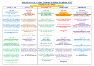 Schedule - Mount Mascal Stables