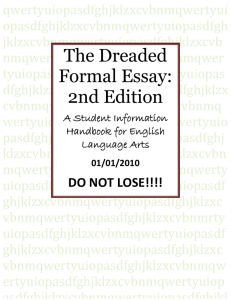 The Dreaded Formal Essay Handbook (Tulp) - Supporting-ELA