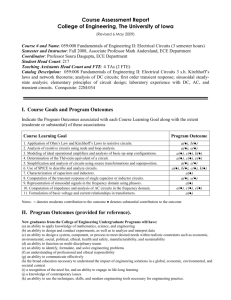 Course Assessment Report - College of Engineering