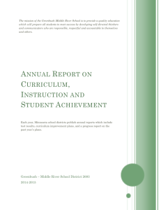 Annual Report on Curriculum, Instruction and Student Achievement