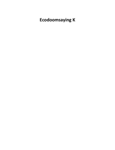 Ecodoomsaying K and Consumption updates - ENDI 14