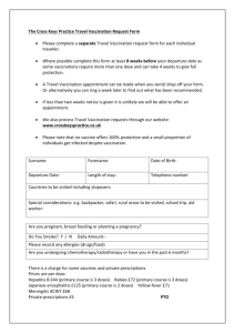 Travel Vaccination form - The Cross Keys Practice