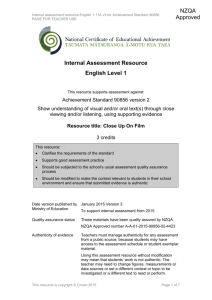 Level 1 English internal assessment resource