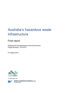 Australia`s hazardous waste infrastructure