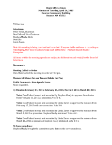Board of Selectmen Minutes of Tuesday, April 14, 2015 Bourne
