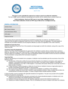 Institutional Teach-Out Form - Council on Occupational Education