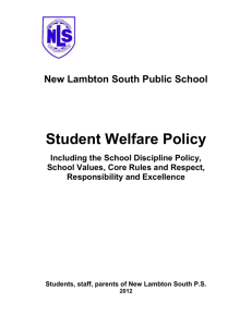 Welfare and Discipline - New Lambton South Public School