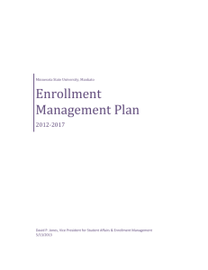 Enrollment Management Plan - Minnesota State University, Mankato