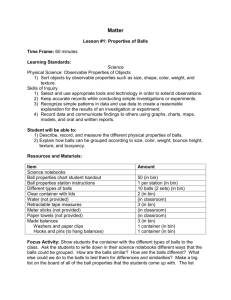 Lesson #1: Properties of Balls - Center for Learning in Action