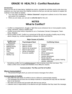 Grade 10 - LEAP - Health 2 - Conflict Notes