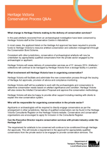 Heritage Victoria Conservation Process Q&As What change is