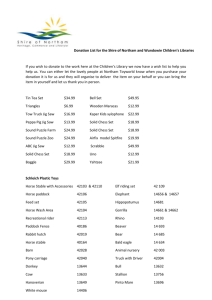Donation List for the Shire of Northam and Wundowie Children`s