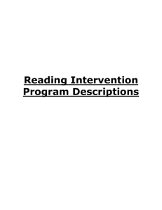 Reading Intervention Program Descriptions