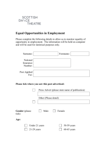 Equal Opportunities Questionnaire