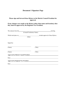 Conference Bylaws Template form - Society of St. Vincent de Paul