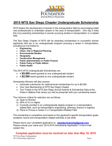 2015 WTS San Diego Undergraduate Scholarship Application