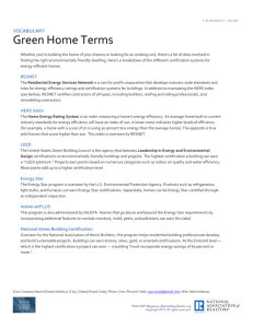THE PROPERTY | BUYER VOCABULARY Green Home Terms