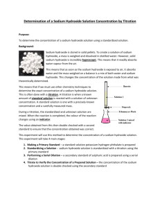 Lab 01 - Determination of a Sodium Hydroxide - chem30