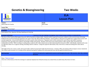 6th ELA Genetics and Bioengineering