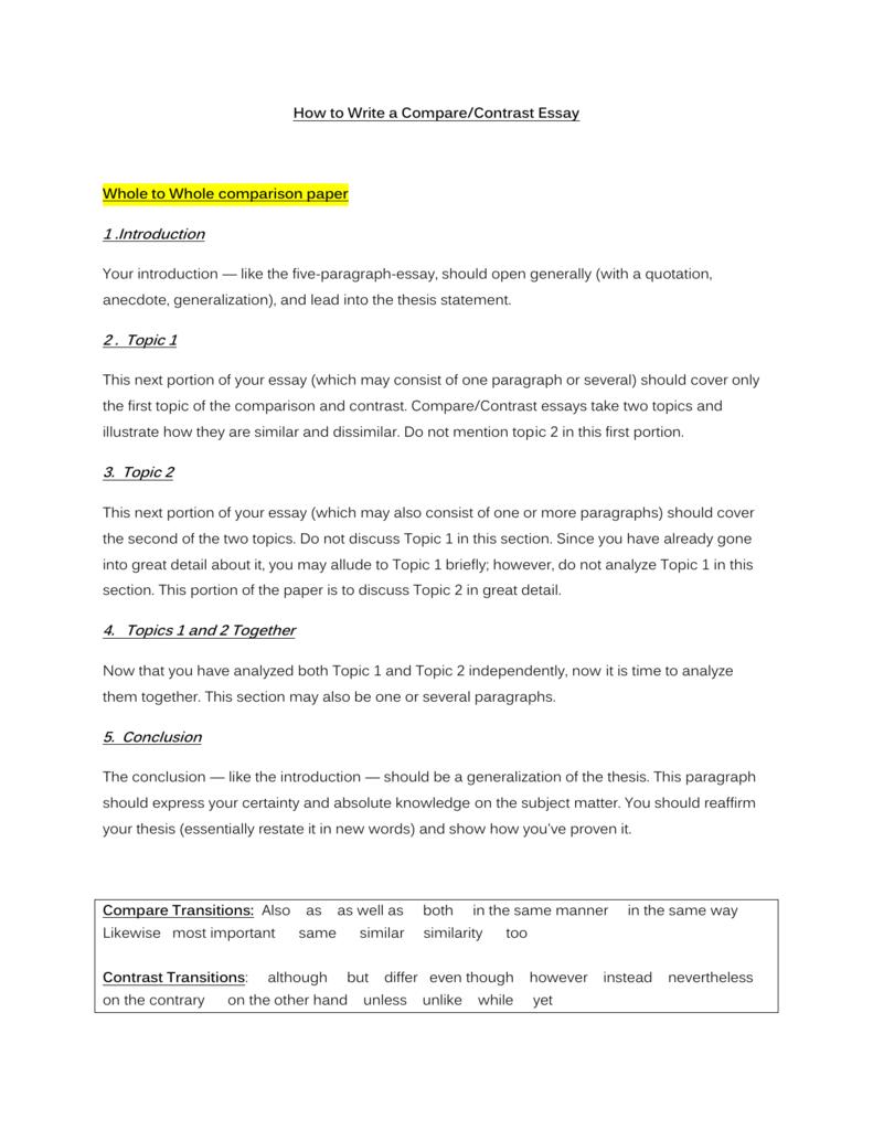 how-to-write-a-compare-contrast-essay