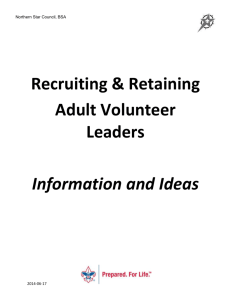 Recruiting & Retaining Adult Volunteer Leaders Information and Ideas