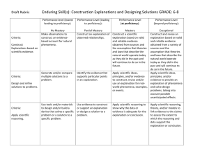 Draft Rubric Enduring Skill(s): Construction Explanations and