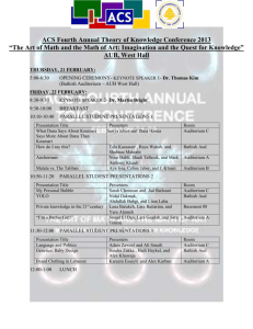 ACS Fourth Annual Theory of Knowledge Conference 2013