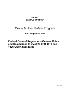 Crane and Hoist Safety Program - South Dakota State University