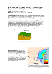 chapter earhquake newcastle sample study