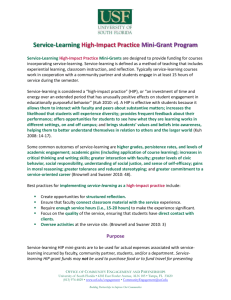 Service-Learning High-Impact Practice Mini