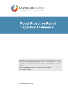 Proactive Rental Inspection - Model Ordinance