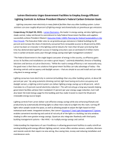 Lutron Electronics Urges Government Facilities to Employ Energy
