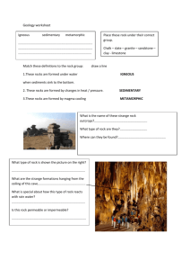 Geology Assessment Worksheet