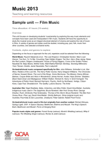Sample unit - Film Music - Queensland Curriculum and Assessment