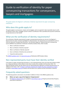 Guide to verification of identity for paper conveyancing transactions