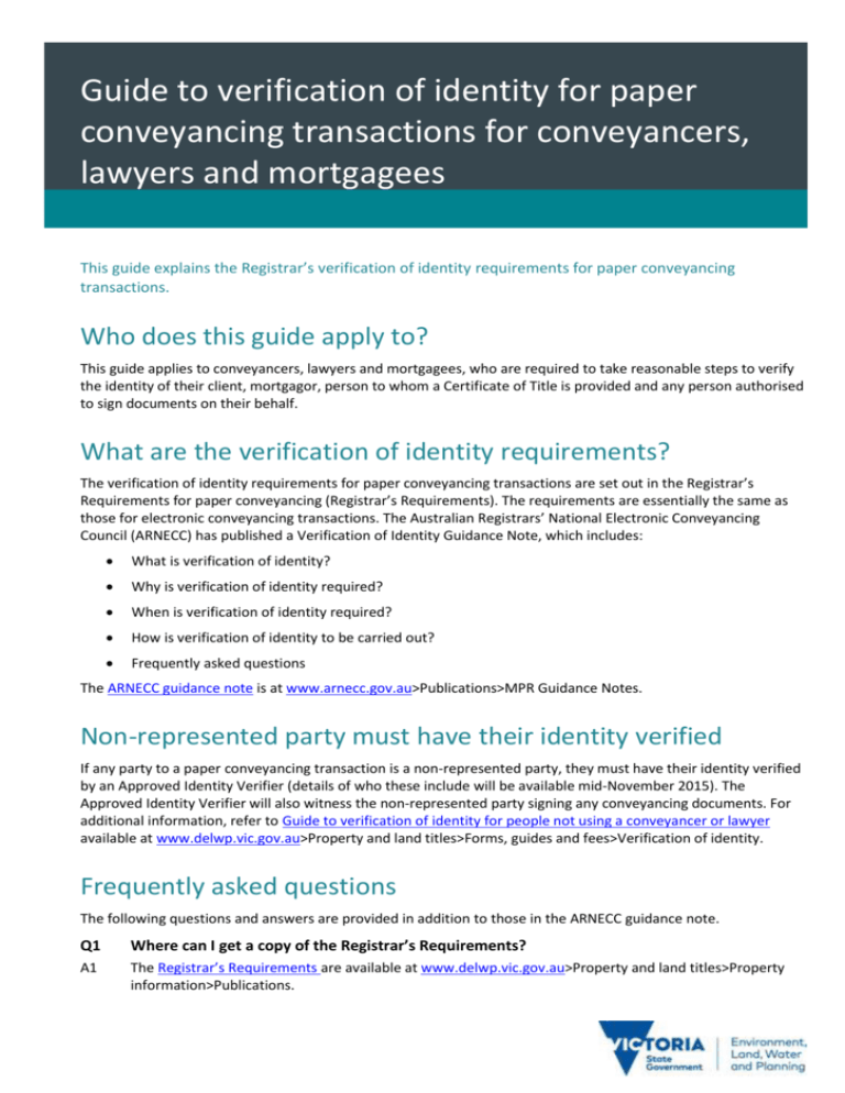 registrar's requirements for paper conveyancing transactions