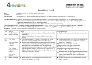Lesson Plan for Year 11 - University of Winchester