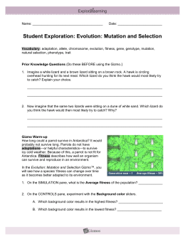 Student Exploration Natural Selection Worksheet Answers ...