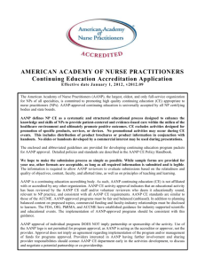 AANP Continuing Education Faculty Disclosure Form