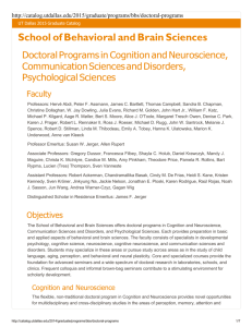 Doctoral Programs in Cognition and Neuroscience, Communication